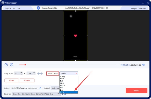 Choose a Aspect Ratio for TikTok Video