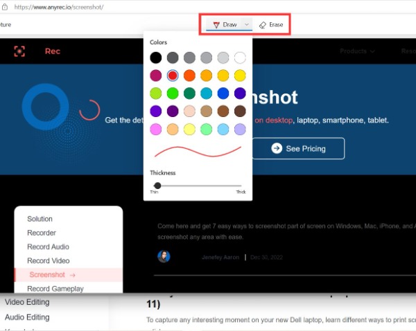 Edit Screenshot Microsoft Edge