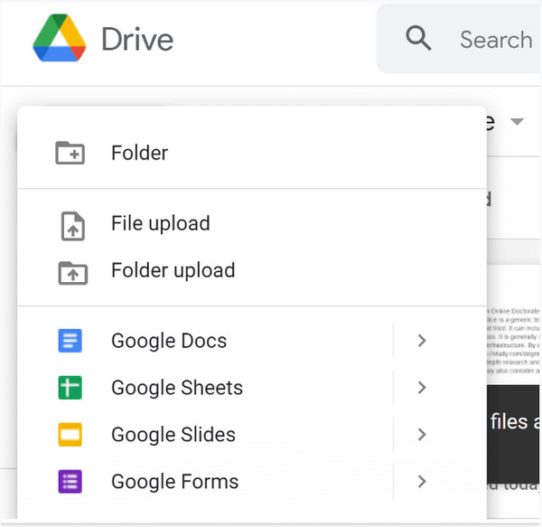 Novo Google Drive