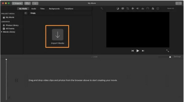 iMovie Importa file multimediali