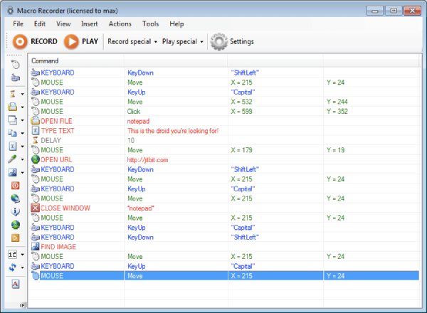 JiBiT Macro Recorder Interface