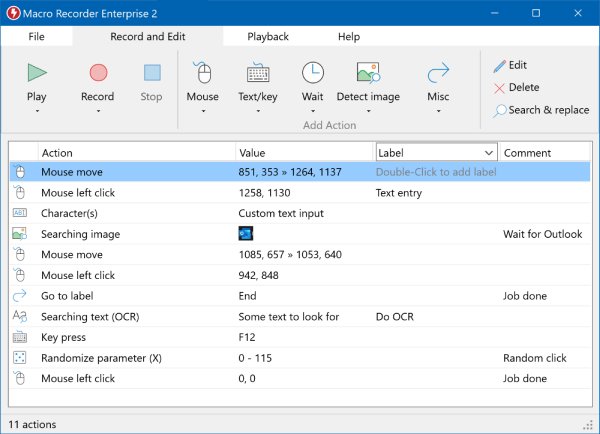 Macro Recorder Interface