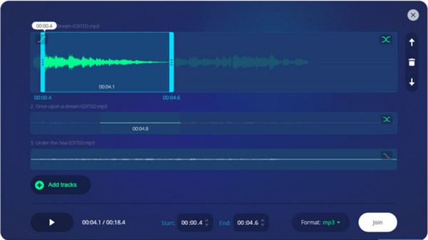 Online Audio Joiner Upravit připojení