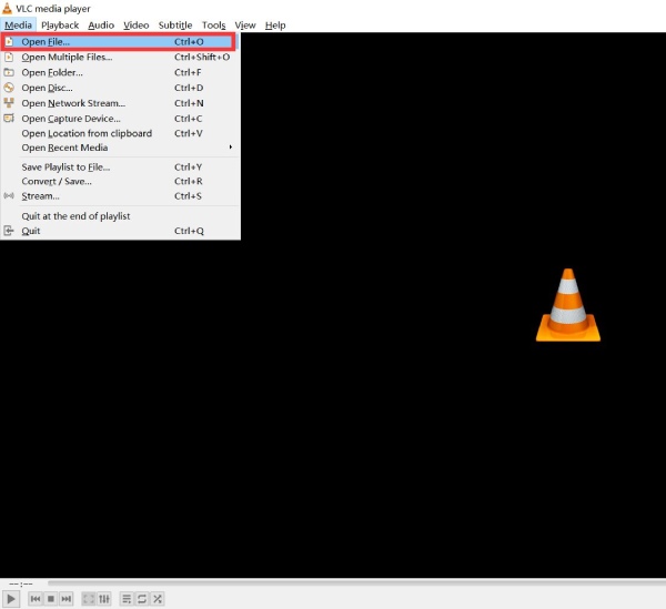 Otvorite File VLC