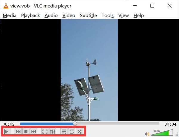 ビデオ VLC の再生と停止