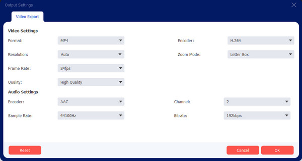 Configuración de salida de AnyRec