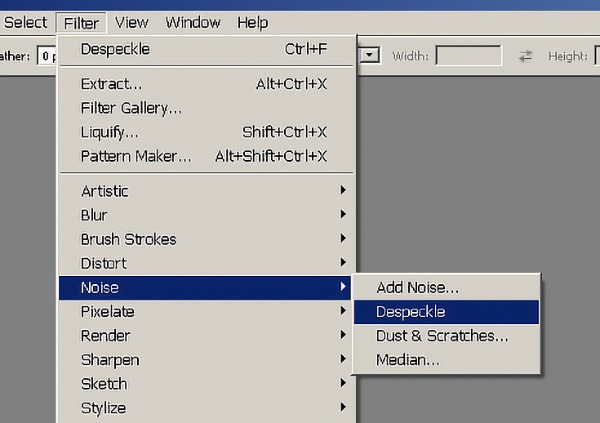 Choose Despeckle Photoshop