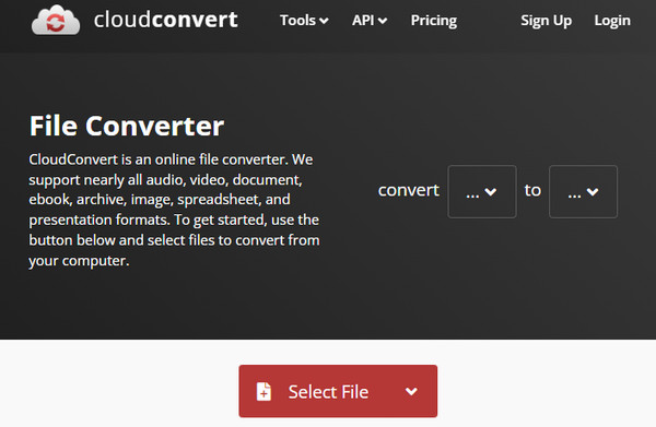 Cloudconvert Pilih Fail