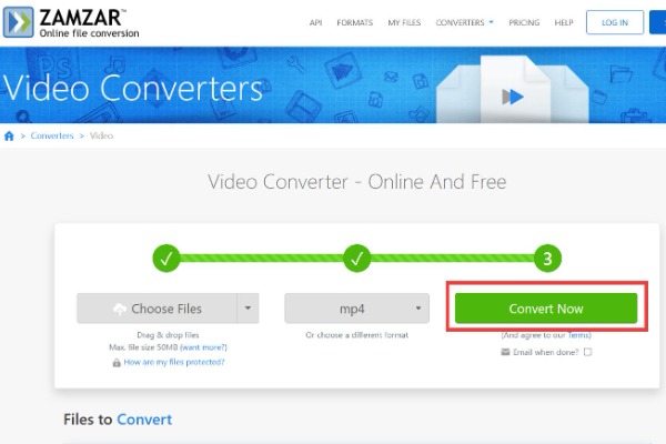 Converter Ficheiro Zamzar