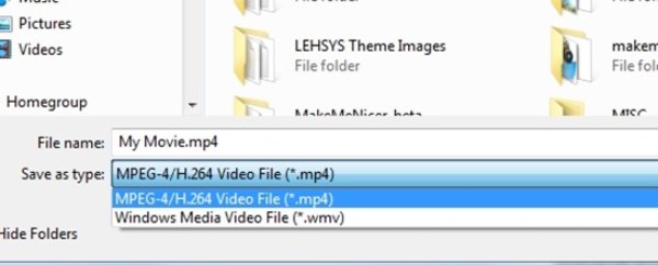 Converti WLMP in MP4 Windows Movie Maker