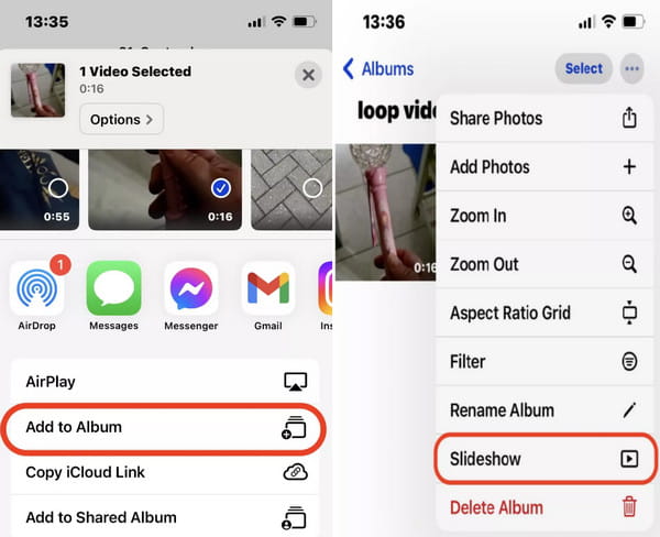 Create an Album Add to Album