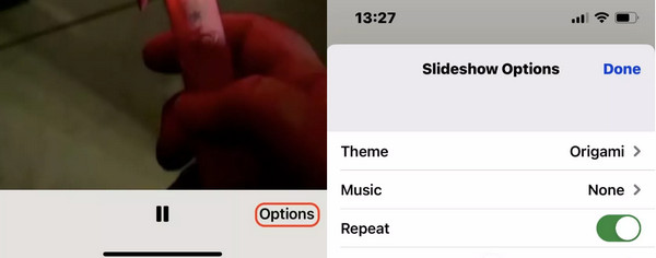 Create an Album Options Repeat