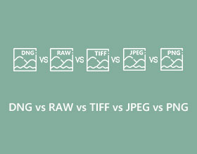 DNG مقابل RAW مقابل TIFF مقابل JPEG مقابل PNG s