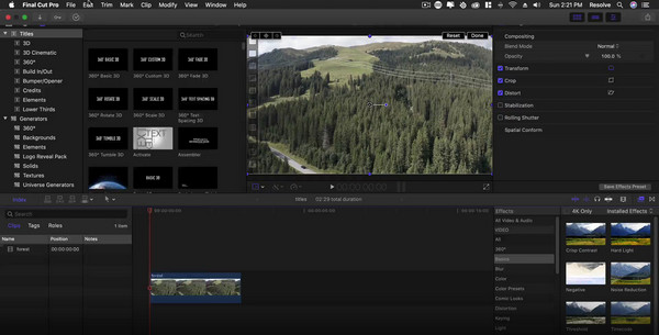 Final Cut Pro -tuontivideo