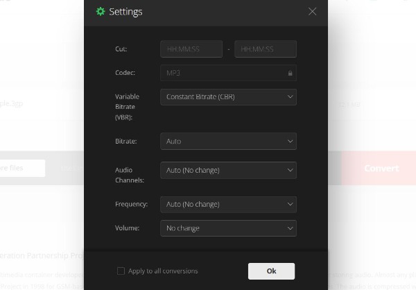 Set Parameters Convertio