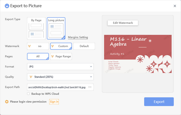 WPS Slide Exportar para Imagem