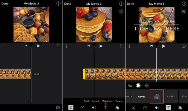 iMovie iPhone Aggiungi testo al video