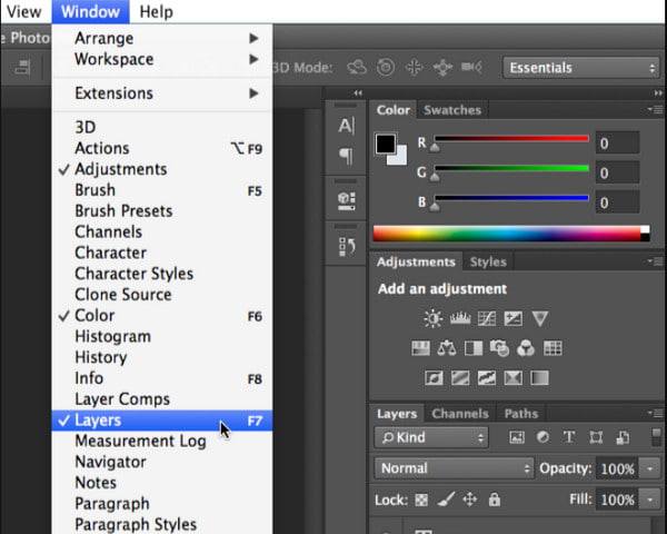 Photoshop Windows Layers 