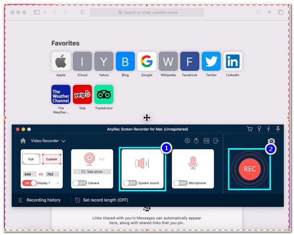 AnyRec Enable System Sound and Start Recording