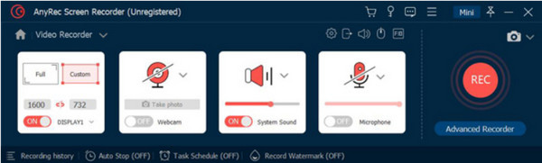 AnyRec 分辨率系统声音