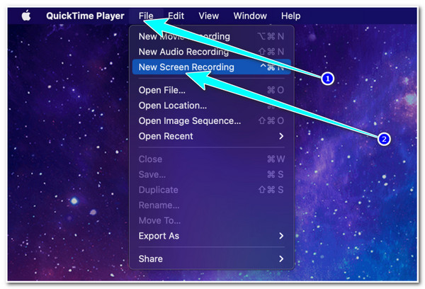 打开 Quicktime 并选择新录音