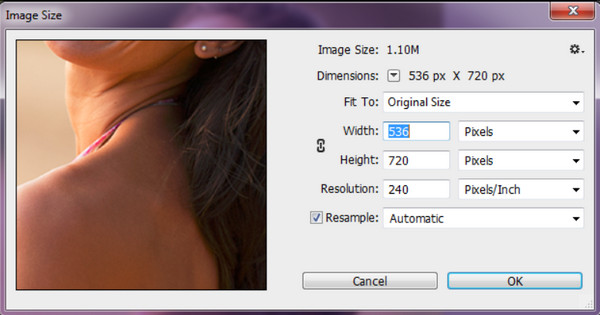 Taille de l'image de PhotoShop