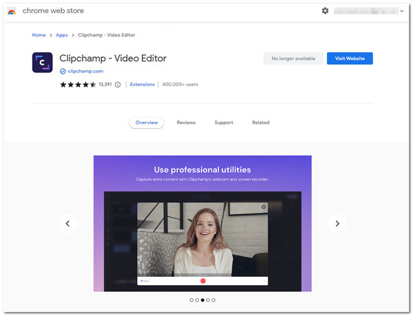 Tiện ích mở rộng ghi màn hình Clipchamp cho Chrome