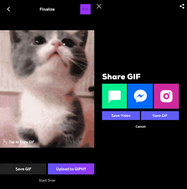 Dijeljenje aplikacije Giphy