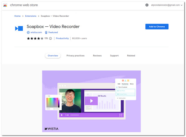 Soapbox Screen Recorder-extensie voor Chrome