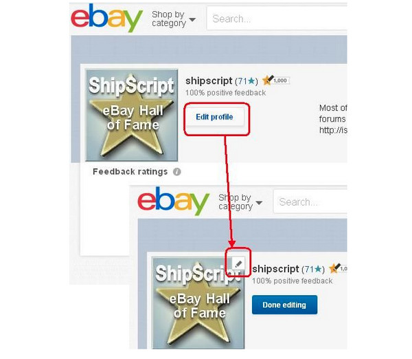 Edit Profil eBay