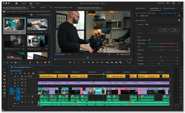 Adobe Premiere Pro 2025 felület