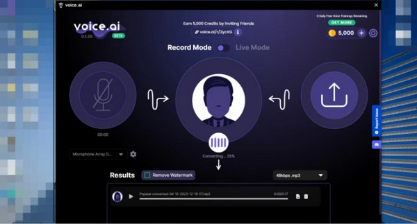 Voice AI Record Live-modus