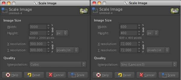 GIMP Resize Scale Image