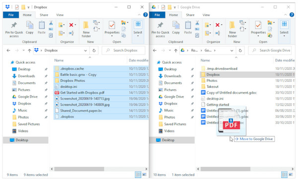 Seret dan Lepaskan Fail Anda dari Dropbox ke Google Drive