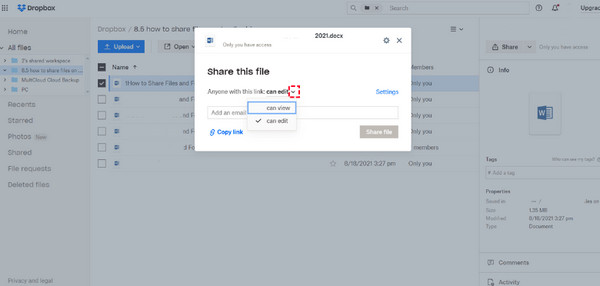 Dropbox Entrez votre e-mail Ajouter