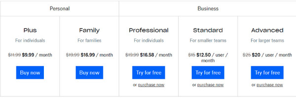 Dropbox Pricing