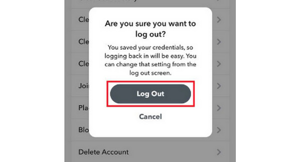 Logout Snapchat