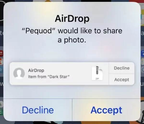 Accept Airdrop on iPhone