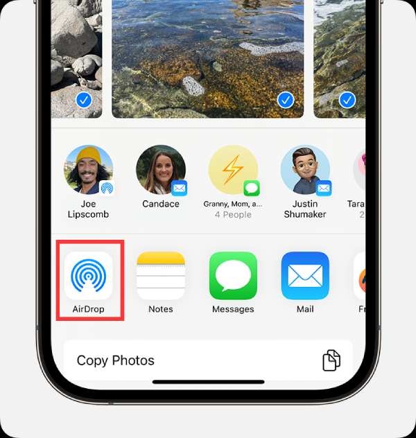 AirDrop Wi-Fi adatok nélkül iPhone iPad