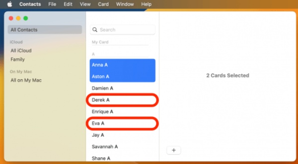 Choose Multiple Contacts Mac