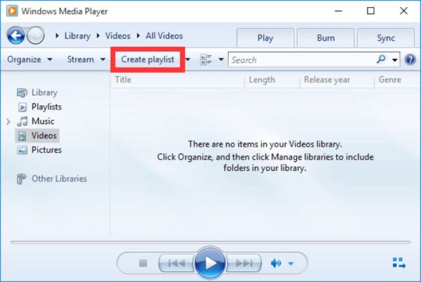 Erstellen Sie eine Wiedergabeliste mit dem Windows Media Player