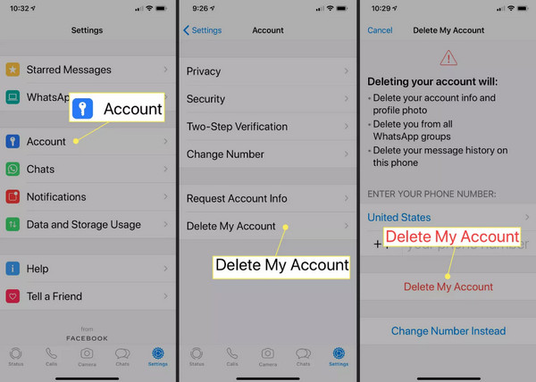 Delete WhatsApp on iPhone