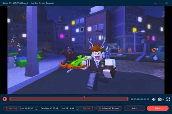 Rdit et enregistrez le gameplay Roblox enregistré Anyrec