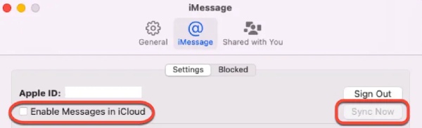 Az iMessage engedélyezése az iCloudban