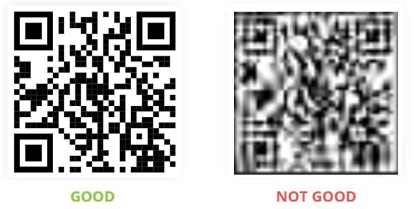 Fehlerhafte Bildkomprimierung für verschwommene QR-Codes