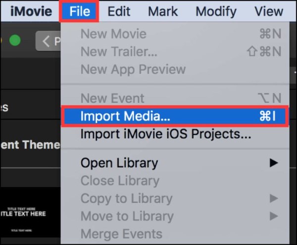 Импорт файлов MP3 iMovie