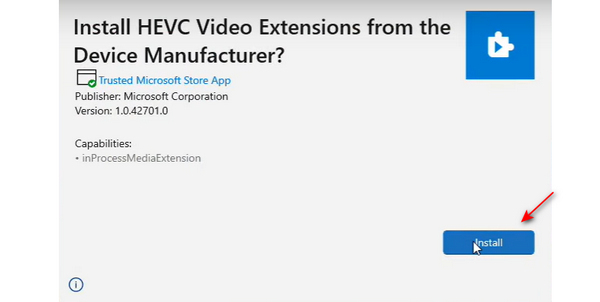 Installera HEVC Windows 11