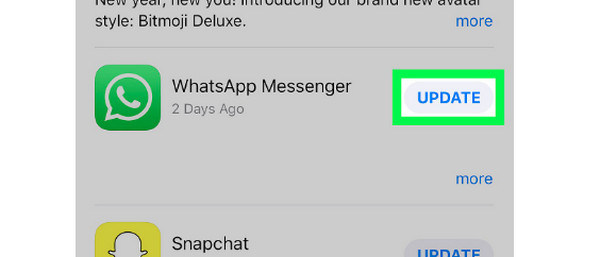 iPhone-update WhatsApp