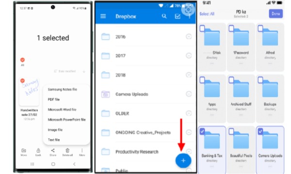 Přeneste Samsung Notes do iPhone Dropbox