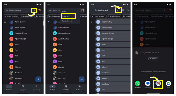 Android Crie um arquivo VCF